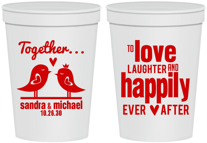 Personalized Wedding 16 oz Stadium Cups - Happily Ever After | 480