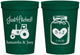 Personalized Wedding 16 oz Stadium Cups - Just Hitched Mason Jar | 483