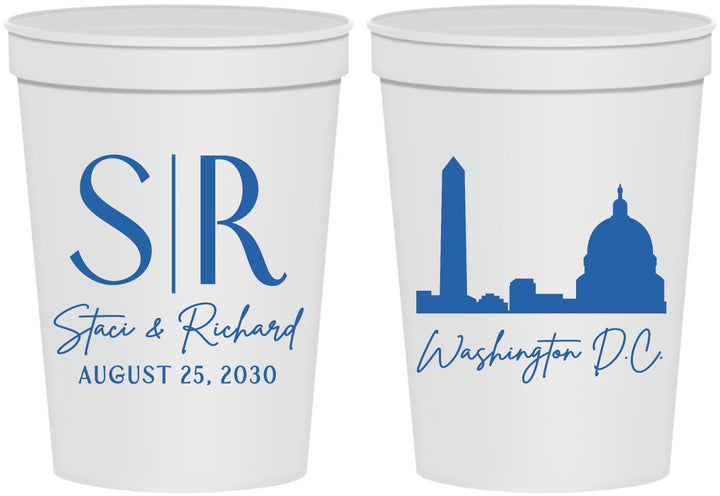 Personalized Wedding 16 oz Stadium Cups - Washington Dc | 500