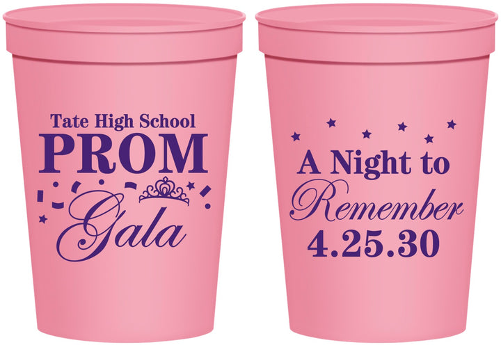 Personalized Prom 16 oz Stadium Cups - A Night To Remember | 50003