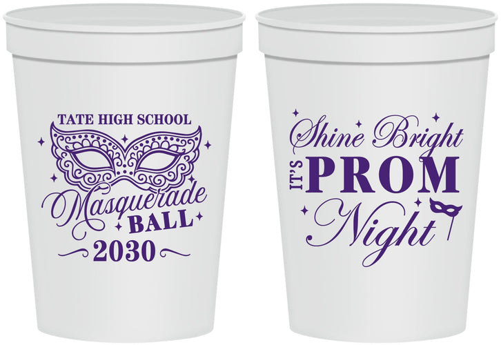 Personalized Prom 16 oz Stadium Cups - Masquerade Ball | 50010