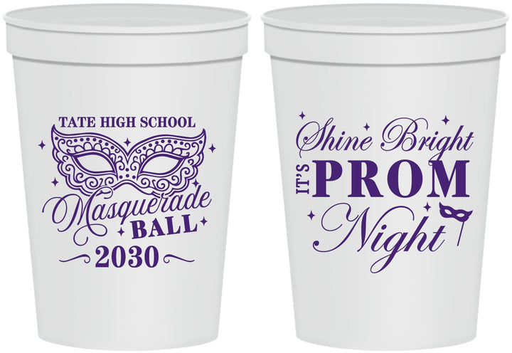 Personalized Prom 16 oz Stadium Cups - Masquerade Ball | 50010