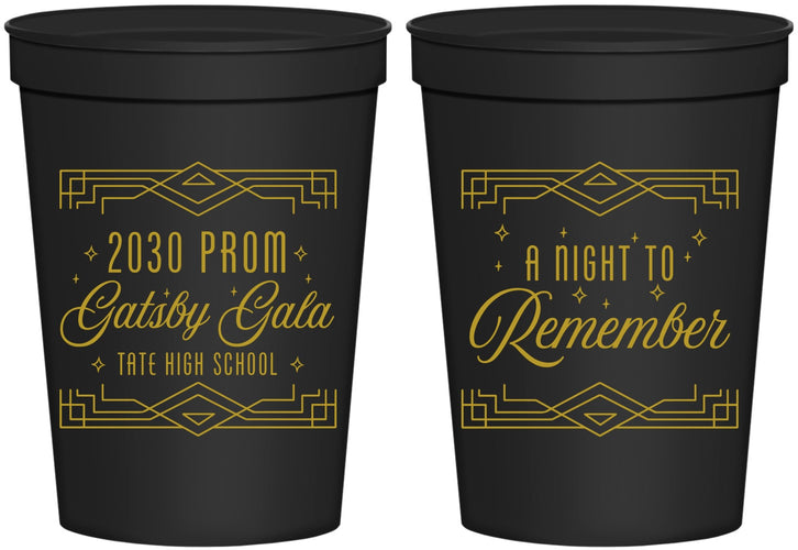 Personalized Prom 16 oz Stadium Cups - Gatsby Gala | 50012