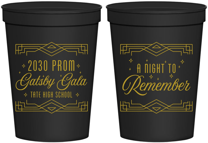 Personalized Prom 16 oz Stadium Cups - Gatsby Gala | 50012