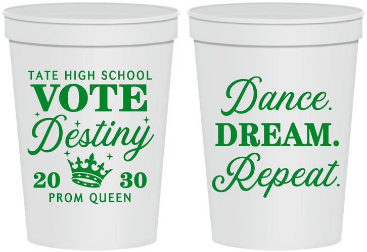 Personalized Prom 16 oz Stadium Cups - Queen Vote | 50016