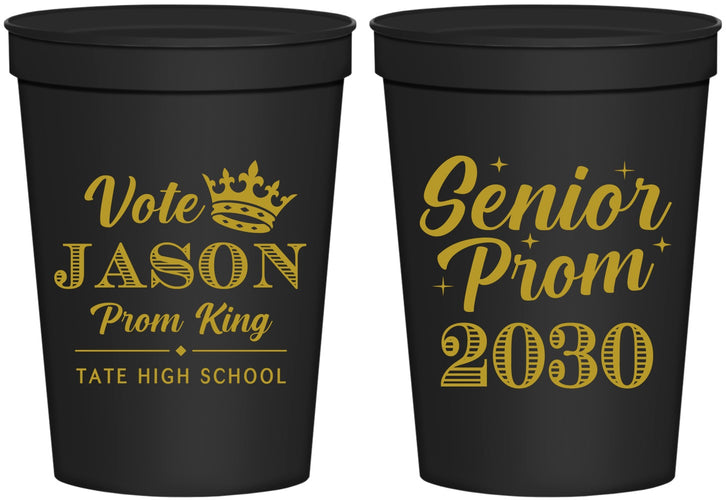 Personalized Prom 16 oz Stadium Cups - King Vote | 50019