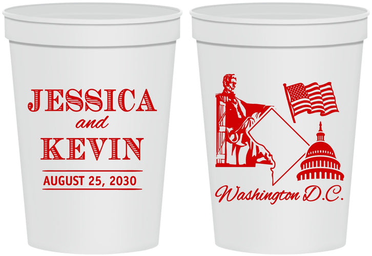 Personalized Wedding 16 oz Stadium Cups - Washington Dc | 501