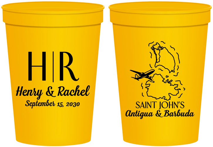 Personalized Wedding 16 oz Stadium Cups - Antigua And Barbuda | 502