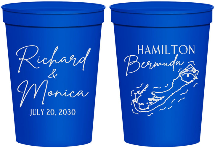 Personalized Wedding 16 oz Stadium Cups - Bermuda | 512