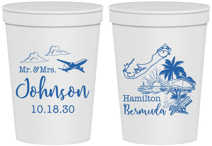 Personalized Wedding 16 oz Stadium Cups - Bermuda | 513
