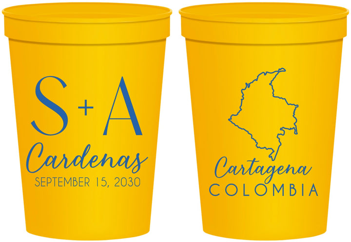 Personalized Wedding 16 oz Stadium Cups - Colombia | 516