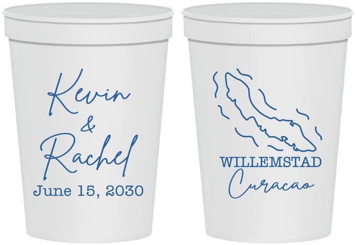 Personalized Wedding 16 oz Stadium Cups - Curacao | 520