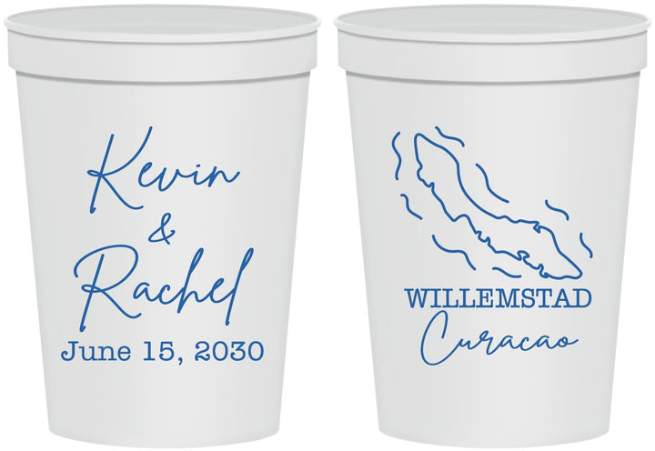 Personalized Wedding 16 oz Stadium Cups - Curacao | 520