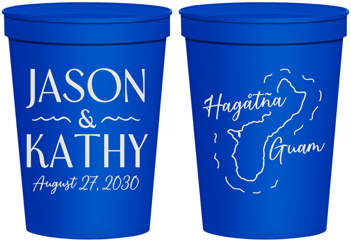 Personalized Wedding 16 oz Stadium Cups - Guam | 526