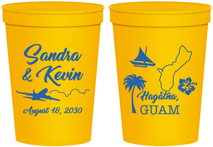 Personalized Wedding 16 oz Stadium Cups - Guam | 527