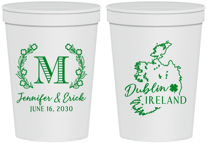 Personalized Wedding 16 oz Stadium Cups - Ireland | 528