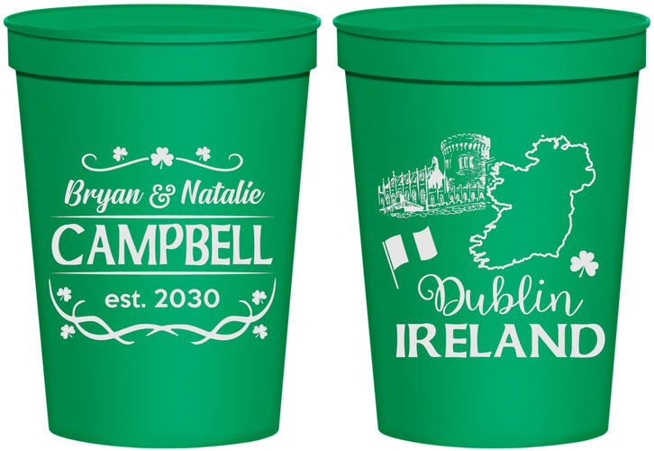 Personalized Wedding 16 oz Stadium Cups - Ireland | 529