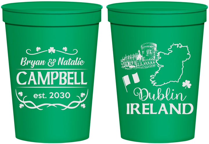Personalized Wedding 16 oz Stadium Cups - Ireland | 529