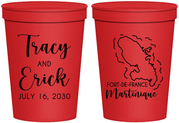 Personalized Wedding 16 oz Stadium Cups - Martinique | 532