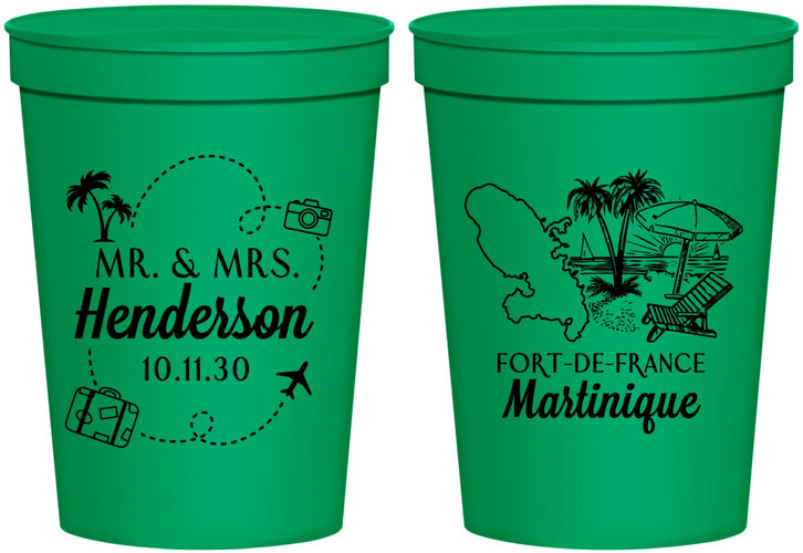 Personalized Wedding 16 oz Stadium Cups - Martinique | 533
