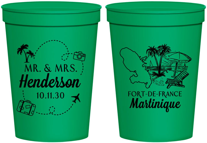 Personalized Wedding 16 oz Stadium Cups - Martinique | 533