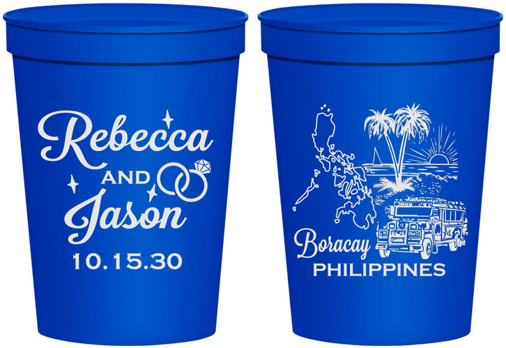 Personalized Wedding 16 oz Stadium Cups - Philippines | 537