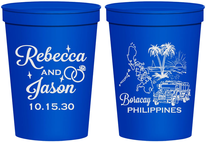 Personalized Wedding 16 oz Stadium Cups - Philippines | 537