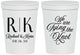 Personalized Wedding 16 oz Stadium Cups - Monogram Tying Knot | 559