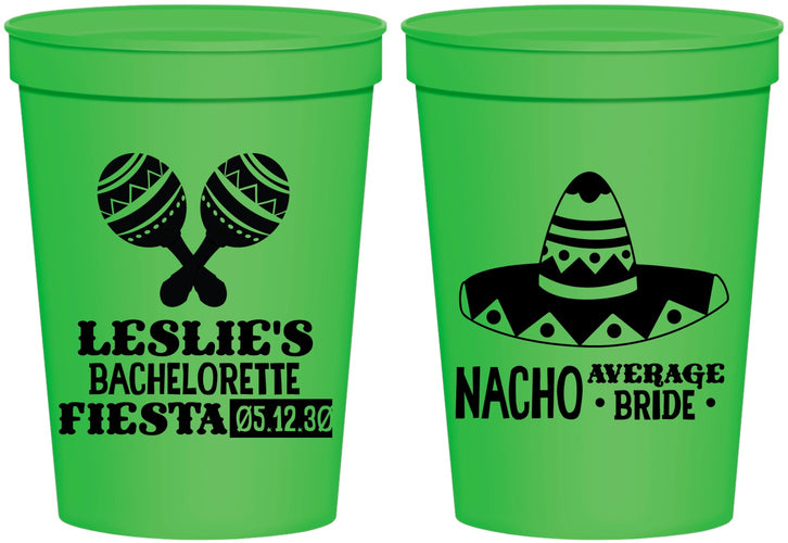 Personalized Bachelorette 16 oz Stadium Cups - Nacho Average Bride | 60007