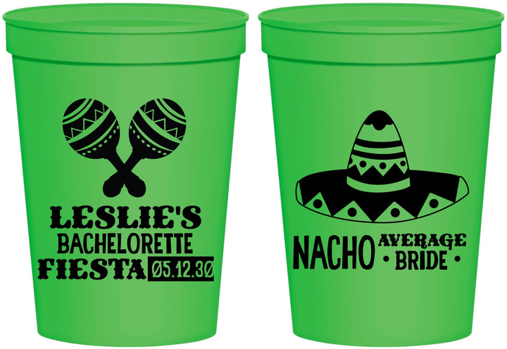Personalized Bachelorette 16 oz Stadium Cups - Nacho Average Bride | 60007