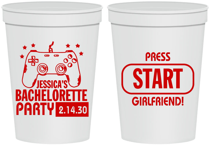 Personalized Bachelorette 16 oz Stadium Cups - Video Games | 60009