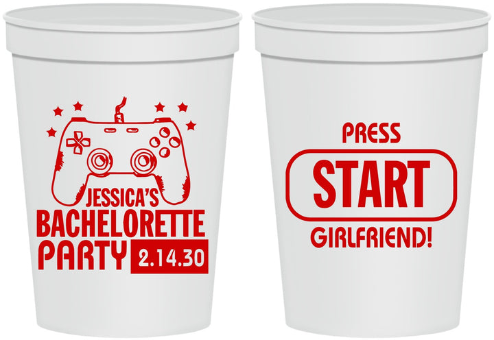 Personalized Bachelorette 16 oz Stadium Cups - Video Games | 60009