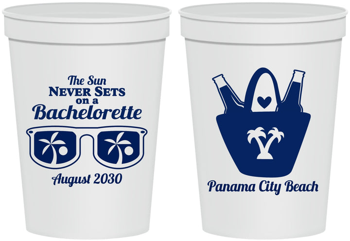 Personalized Bachelorette 16 oz Stadium Cups - Beach | 60010