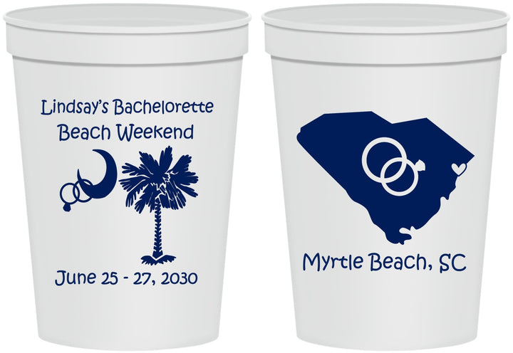 Personalized Bachelorette 16 oz Stadium Cups - South Carolina | 60012