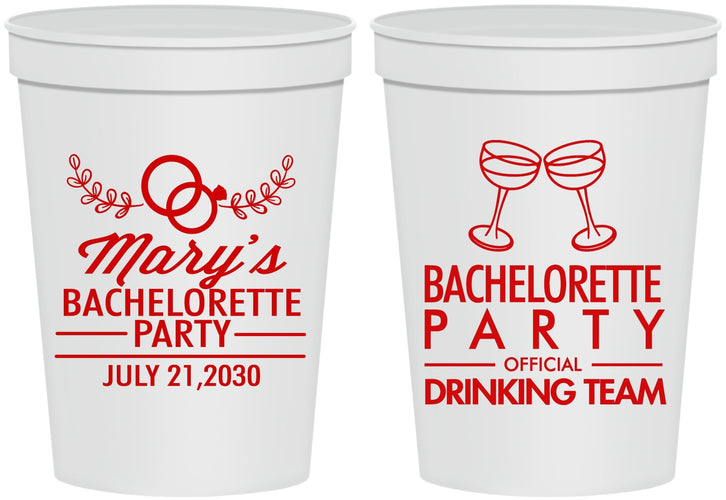 Personalized Bachelorette 16 oz Stadium Cups - Official Drink Team | 60017