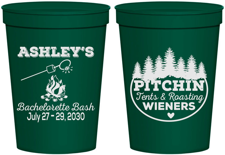Personalized Bachelorette 16 oz Stadium Cups - Camping | 60018