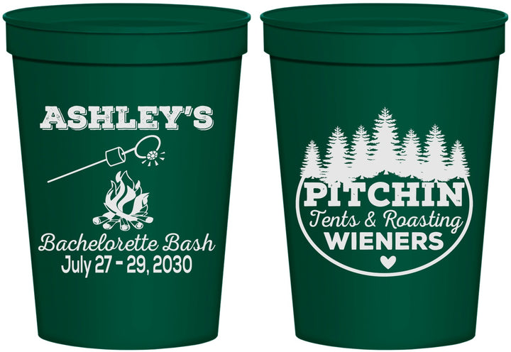 Personalized Bachelorette 16 oz Stadium Cups - Camping | 60018