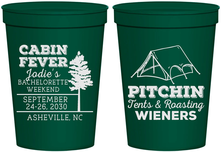 Personalized Bachelorette 16 oz Stadium Cups - Camping | 60019