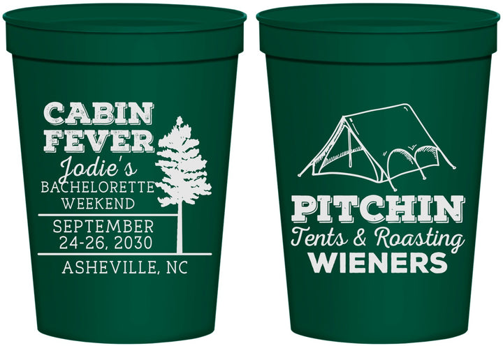 Personalized Bachelorette 16 oz Stadium Cups - Camping | 60019