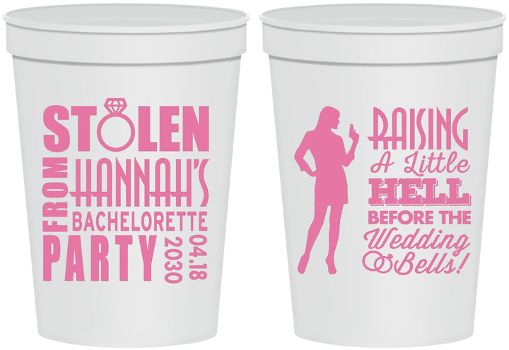 Personalized Bachelorette 16 oz Stadium Cups - Raising A Little Hell | 60020