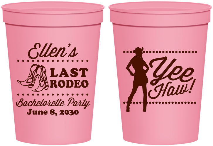 Personalized Bachelorette 16 oz Stadium Cups - Last Rodeo | 60021