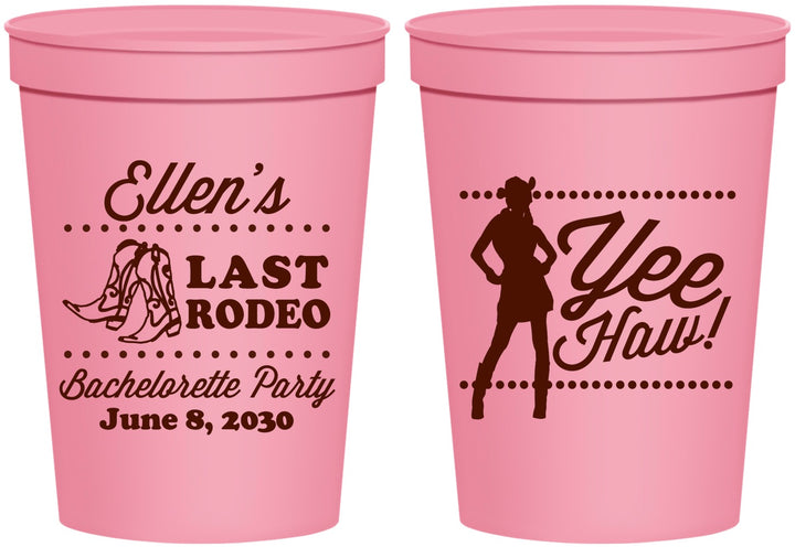 Personalized Bachelorette 16 oz Stadium Cups - Last Rodeo | 60021