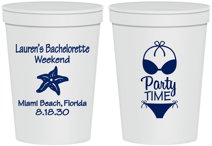 Personalized Bachelorette 16 oz Stadium Cups - Bikini | 60027