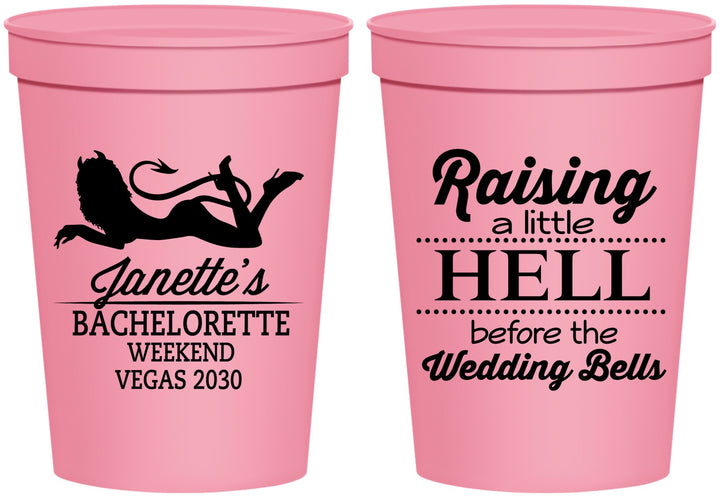 Personalized Bachelorette 16 oz Stadium Cups - Raising A Little Hell | 60030