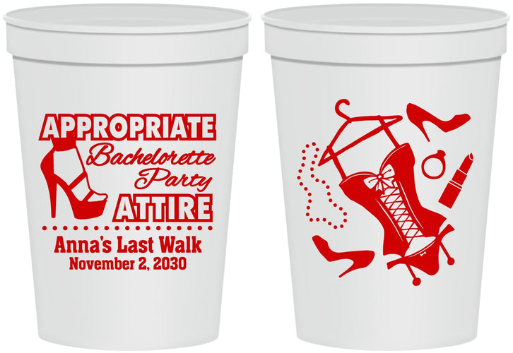 Personalized Bachelorette 16 oz Stadium Cups - Last Walk | 60032