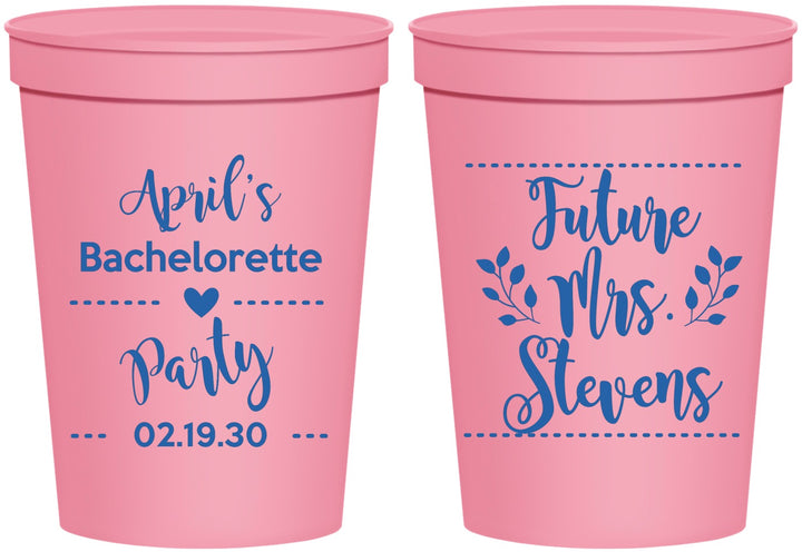 Personalized Bachelorette 16 oz Stadium Cups - Future Mrs | 60037