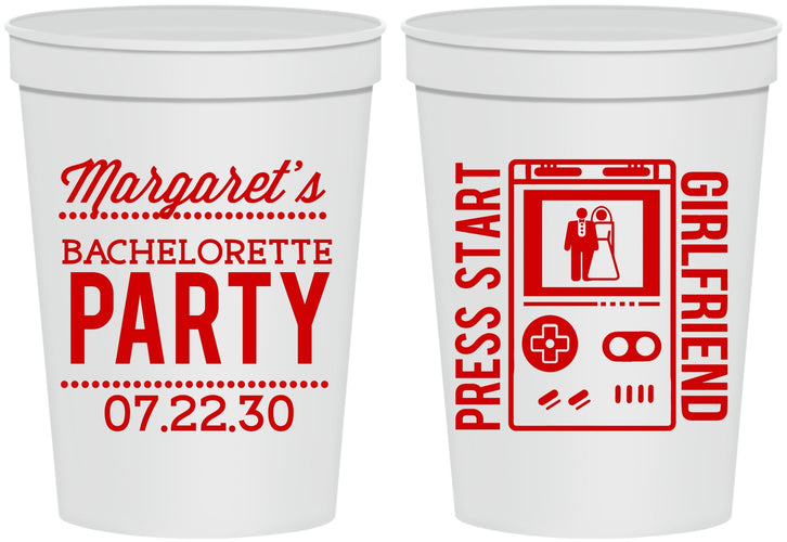Personalized Bachelorette 16 oz Stadium Cups - Video Games | 60039