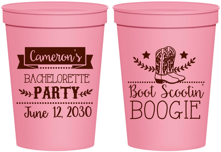 Personalized Bachelorette 16 oz Stadium Cups - Cowgirl | 60040