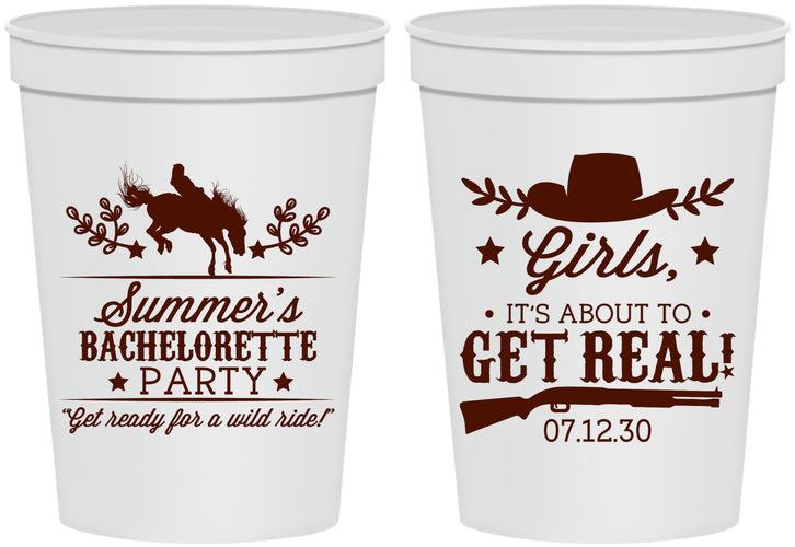 Personalized Bachelorette 16 oz Stadium Cups - Its About To Get Real | 60043