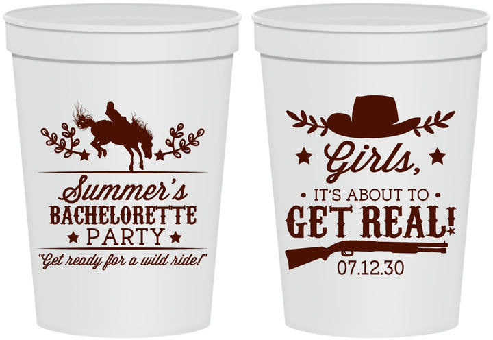 Personalized Bachelorette 16 oz Stadium Cups - Its About To Get Real | 60043